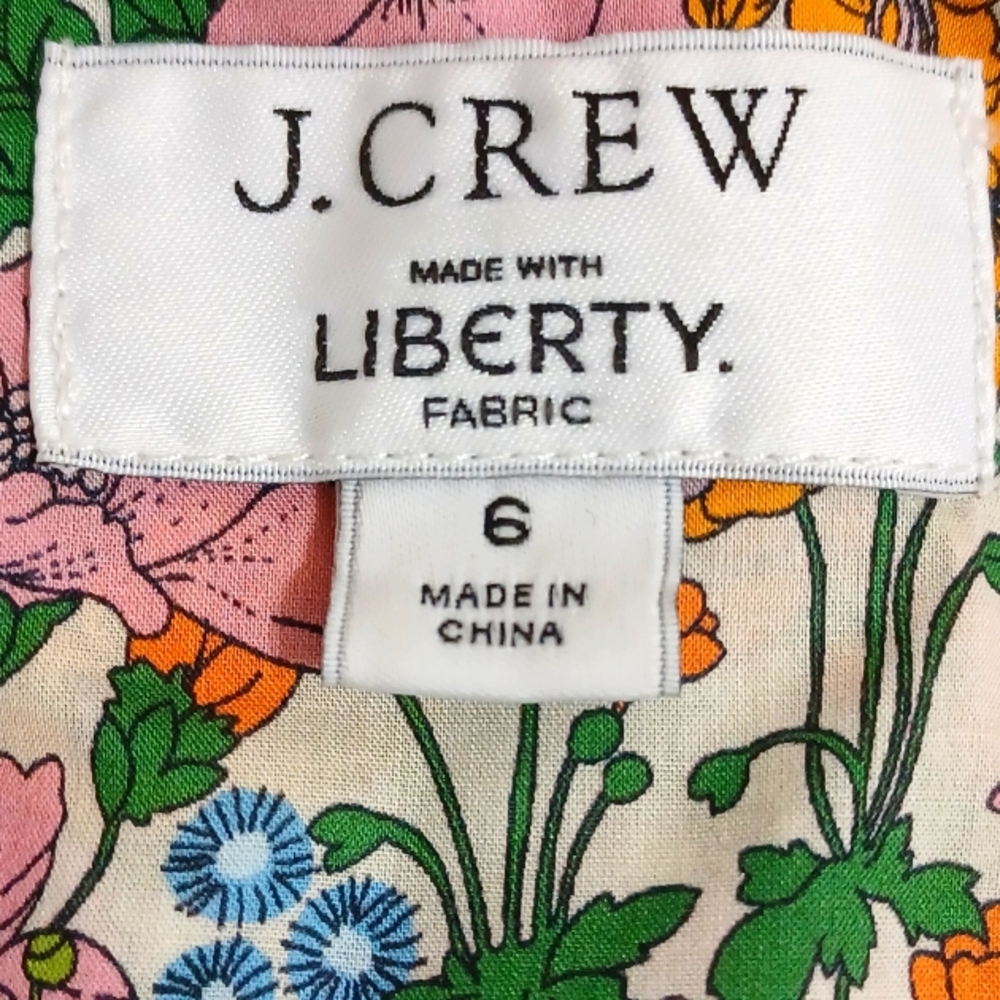 J. Crew Liberty Floral Faux Wrap Dress Size 6 - Picture 7 of 7